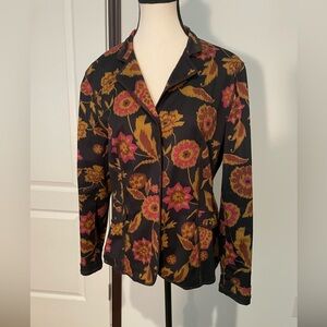 Peck & Peck Dark Brown Jacket with Pink and Orange Accents